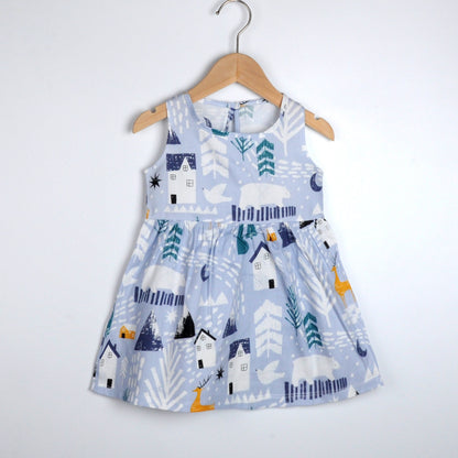 New Cotton girls Cartoon  dailywear dress