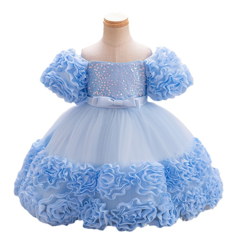 Girls Ruffle Bubble Occasion Dress