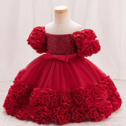 Girls Ruffle Bubble Occasion Dress