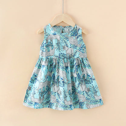 New Cotton girls Cartoon  dailywear dress