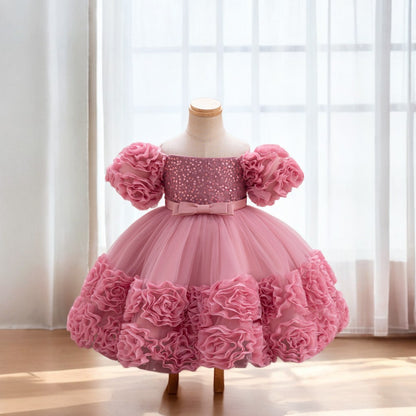 Girls Ruffle Bubble Occasion Dress