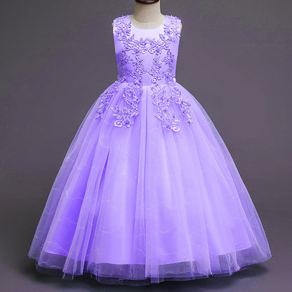 Tween Girl  Shiny Sequin Tulle Prom Party Dress