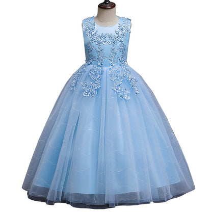 Tween Girl  Shiny Sequin Tulle Prom Party Dress